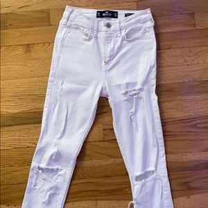 Hollister White Ripped Jeans